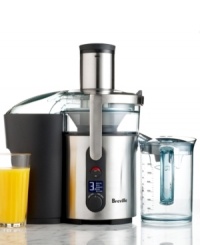 Feed your body with fresh fruit and vegetable juices, extracted down to the very last drop with the Breville Ikon juicer. A polished powerhouse, this unit can churn out an 8 oz. glass of delicious juice in just 5 seconds. One-year limited warranty. Model BJE510XL. Feed your body with fresh fruit and vegetable juices, extracted down to the very last drop with the Breville Ikon juicer. A polished powerhouse, this unit can churn out an 8 oz. glass of delicious juice in just 5 seconds. One-year limited warranty. Model BJE510XL.