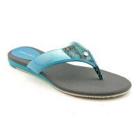 Calvin Klein Haleigh Open Toe Flip Flops Sandals Shoes Blue Womens