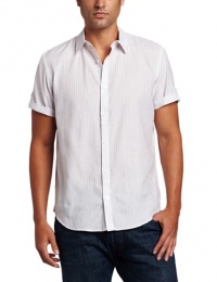 Calvin Klein Sportswear Men's Short Sleeve Roll-up Barstripe Woven Shirt Calvin Klein Sportswear Men's Short Sleeve Roll-up Barstripe Woven Shirt