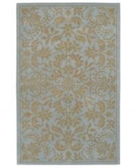 A fusion of classic elegance and contemporary design, this vivid piece gives a new look to traditional rug motifs. New Zealand wool is hand-tufted and hand-finished to provide a unique texture and a visual allure that fits today's most fashionable decorating styles. A fusion of classic elegance and contemporary design, this vivid piece gives a new look to traditional rug motifs. New Zealand wool is hand-tufted and hand-finished to provide a unique texture and a visual allure that fits today's most fashionable decorating styles.