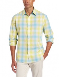 Perry Ellis Men's Long Sleeve Ombre Plaid