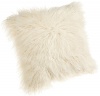Brentwood 18-Inch Mongolian Faux Fur Pillow, White