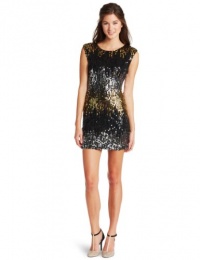 As U Wish Juniors Cap Sleeve Sequin Dress, Black, Large As U Wish Juniors Cap Sleeve Sequin Dress, Black, Large