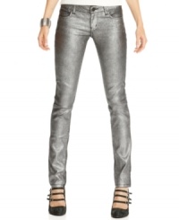 Get all decked out this season in style that's comfy, too! Celebrity Pink Jeans' metallic denim boasts space-agey coating to keep you luxe, and stretchy skinny leg design to keep your comfort level on high. Get all decked out this season in style that's comfy, too! Celebrity Pink Jeans' metallic denim boasts space-agey coating to keep you luxe, and stretchy skinny leg design to keep your comfort level on high.