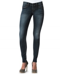 Rock a lean and polished look in Camden Rose: Silver Jeans' five-pocket, dark wash jeggings. Rock a lean and polished look in Camden Rose: Silver Jeans' five-pocket, dark wash jeggings.
