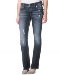 Everyday denims! Rock this pair of bootcut Silver Jeans featuring sleek whiskering and sequined back pockets. Everyday denims! Rock this pair of bootcut Silver Jeans featuring sleek whiskering and sequined back pockets.