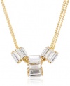 Betsey Johnson Iconic Baguette Crystal Baguette Rondelle Necklace, 19