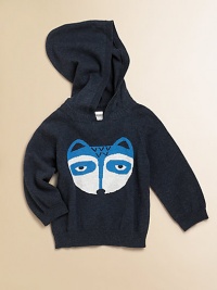 A cool, knit hoodie with an adorable racoon print is cozy and stylish.Attached hoodLong sleevesPullover styleRibbed cuffs and hemCottonMachine washImported A cool, knit hoodie with an adorable racoon print is cozy and stylish.Attached hoodLong sleevesPullover styleRibbed cuffs and hemCottonMachine washImported