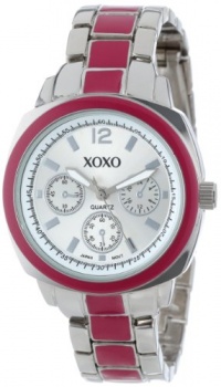 XOXO Women's XO111 Silver Dial Silver-tone and Pink Enamel Bracelet Watch XOXO Women's XO111 Silver Dial Silver-tone and Pink Enamel Bracelet Watch