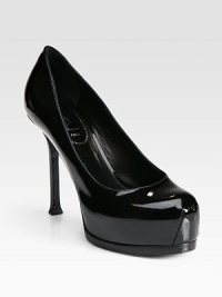 Sleek patent leather in a shapely surprise perfect from day to night.Self-covered pin heel, 4¼ Self-covered hidden platform, 1¼ Compares to a 3 heel Round toe with seam detail Leather lining and sole Padded insole Made in ItalyOUR FIT MODEL RECOMMENDS ordering true size.. Sleek patent leather in a shapely surprise perfect from day to night.Self-covered pin heel, 4¼ Self-covered hidden platform, 1¼ Compares to a 3 heel Round toe with seam detail Leather lining and sole Padded insole Made in ItalyOUR FIT MODEL RECOMMENDS ordering true size..