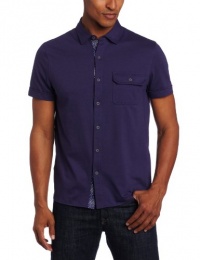 Perry Ellis Men's Short Sleeve Shirt Front Knit