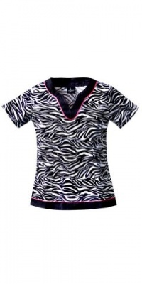 Baby Phat 26885C Phat Kingdom Cotton Split Neck Print Scrub Top Baby Phat 26885C Phat Kingdom Cotton Split Neck Print Scrub Top