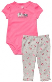 Carter's Girls Pink Mommy Loves Me Elephant Bodysuit Pants Set - 3 months Carter's Girls Pink Mommy Loves Me Elephant Bodysuit Pants Set - 3 months