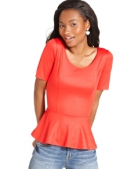 We can't get enough of peplums! The simple construction of this top from Eyeshadow makes it easy to  incorporate the trend into our every day.