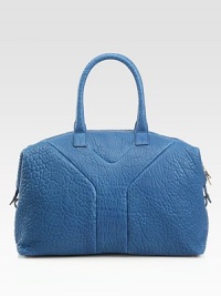 Richly textured leather accented with iconic Y logo inset.Double handles, 6¼ drop Top zip closure Inside pockets Protective metal feet Cotton lining 15½W X 12½H X 6½D Made in Italy Richly textured leather accented with iconic Y logo inset.Double handles, 6¼ drop Top zip closure Inside pockets Protective metal feet Cotton lining 15½W X 12½H X 6½D Made in Italy
