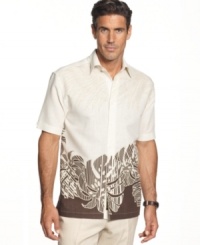Keep it natural. Show off your good style instincts with this linen-blend shirt from Cubavera. Keep it natural. Show off your good style instincts with this linen-blend shirt from Cubavera.