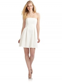 THE LOOKStraplessTextured designBoned bodiceInverted pleats at skirtSide zipper with hook-and-eye closureTHE FITAbout 28 from top to hemTHE MATERIAL82% polyester/16% cotton/2% elastaneFully linedCARE & ORIGINDry cleanImportedModel shown is 5'10 (177cm) wearing US size 4. THE LOOKStraplessTextured designBoned bodiceInverted pleats at skirtSide zipper with hook-and-eye closureTHE FITAbout 28 from top to hemTHE MATERIAL82% polyester/16% cotton/2% elastaneFully linedCARE & ORIGINDry cleanImportedModel shown is 5'10 (177cm) wearing US size 4.