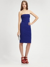 Tiered jersey skims the body in a sleek strapless sheath in a vibrant palette.StraplessBust seamsEmpire waistAbout 20 from natural waist71% viscose/23% polyamide/6% elastaneDry cleanImportedModel shown is 5'10 (179cm) wearing US size 4. Tiered jersey skims the body in a sleek strapless sheath in a vibrant palette.StraplessBust seamsEmpire waistAbout 20 from natural waist71% viscose/23% polyamide/6% elastaneDry cleanImportedModel shown is 5'10 (179cm) wearing US size 4.