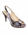 Punch up your look with the interesting prints of Nine West's Sharina platform pumps.