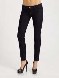 Four-pocket style stretch cotton in the look of a jean and fit of a legging.THE FITFitted from waist to hem Rise, about 7 Inseam, about 30THE DETAILSZip fly Plain back patch pockets 98% cotton/2% elastene; machine wash Made in USA OUR FIT MODEL RECOMMENDS ordering one size up as this style runs small. Four-pocket style stretch cotton in the look of a jean and fit of a legging.THE FITFitted from waist to hem Rise, about 7 Inseam, about 30THE DETAILSZip fly Plain back patch pockets 98% cotton/2% elastene; machine wash Made in USA OUR FIT MODEL RECOMMENDS ordering one size up as this style runs small.