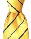 Neckties By Scott Allan - Yellow & Navy Blue Mens Stripe Tie