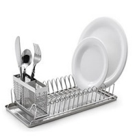 Polder 6115-75 Compact Stainless-Steel Dish Rack with Utensil Holder Polder 6115-75 Compact Stainless-Steel Dish Rack with Utensil Holder