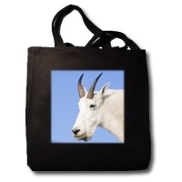 Mountain Goat Billy, Logan Pass, Glacier NP, Montana - US27 CHA1102 - Chuck Haney - Black Tote Bag JUMBO 20w X 15h X 5d