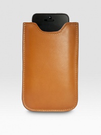 Surround and protect your iPhone 5 with the richness of fine, handcrafted leather in an elegant, understated case that's sized for a perfect fit.Can also accommodate many other smart phone modelsCalfskin3.5H X 5.5HMade in USA Surround and protect your iPhone 5 with the richness of fine, handcrafted leather in an elegant, understated case that's sized for a perfect fit.Can also accommodate many other smart phone modelsCalfskin3.5H X 5.5HMade in USA