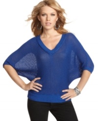 Give your winter gear a shot of electric-cool with this metallic-flecked sweater from Guess? – a bold style that looks great with skinny jeans! Give your winter gear a shot of electric-cool with this metallic-flecked sweater from Guess? – a bold style that looks great with skinny jeans!