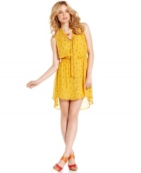 Flaunt your bright style in this sunny day dress from American Rag! Boasts a dainty print and super-cute high-low design! Flaunt your bright style in this sunny day dress from American Rag! Boasts a dainty print and super-cute high-low design!