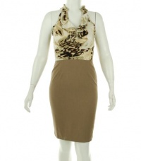 Rampage Junior's Ruffle Animal Print 2Fer Dress,Tan,Large Rampage Junior's Ruffle Animal Print 2Fer Dress,Tan,Large