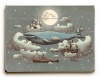 Ocean Meets Sky by Artist Terry Fan 14x20 Planked Wood Sign Wall Decor Art