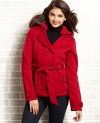 You're getting warmer: fleece lining makes YMI's belted peacoat an extra toasty style for your day-to-day outings. You're getting warmer: fleece lining makes YMI's belted peacoat an extra toasty style for your day-to-day outings.