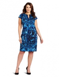 Calvin Klein Women's Plus-Size Printed Cap Sleeve Dress