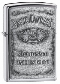 Zippo Jack Daniel's Label Pewter Emblem Pocket Lighter Zippo Jack Daniel's Label Pewter Emblem Pocket Lighter