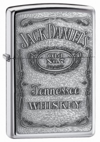 Zippo Jack Daniel's Label Pewter Emblem Pocket Lighter