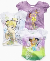 Fun fairies. Dress her dainty with her favorite character in this graphic shirt from Disney. Fun fairies. Dress her dainty with her favorite character in this graphic shirt from Disney.