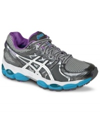 A runner's dream. Asics' Gel-Nimbus 14 sneakers pull out all the stops. They feature advanced technology for enhanced gait efficiency, improved support and customized fit. A runner's dream. Asics' Gel-Nimbus 14 sneakers pull out all the stops. They feature advanced technology for enhanced gait efficiency, improved support and customized fit.