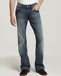 These jeans evoke a classic, timeless style, faded and distressed for a rougher, worn-in appearance that matches your laid-back attitude. These jeans evoke a classic, timeless style, faded and distressed for a rougher, worn-in appearance that matches your laid-back attitude.