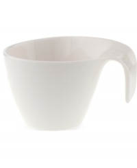 Reshape modern tables with the Flow breakfast cup from Villeroy & Boch. A fluid, asymmetrical design in white fine china offers unconventional elegance for every meal and occasion. Reshape modern tables with the Flow breakfast cup from Villeroy & Boch. A fluid, asymmetrical design in white fine china offers unconventional elegance for every meal and occasion.