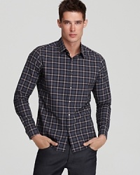 Preppy multicolored plaid in a modern fit - a go-to everyday shirt that handles solo duty with ease and layers well with a jacket. Preppy multicolored plaid in a modern fit - a go-to everyday shirt that handles solo duty with ease and layers well with a jacket.