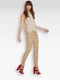 Eye-popping ikat on natural twill in a slim, sexy, fitted silhouette.THE FITLength hits just above ankleMedium rise, about 7½Inseam, about 26THE DETAILSZip flyFive-pocket style97% cotton/3% spandexMachine washMade in USA of imported fabricModel shown is 5'9½ (176cm) wearing US size 4. Eye-popping ikat on natural twill in a slim, sexy, fitted silhouette.THE FITLength hits just above ankleMedium rise, about 7½Inseam, about 26THE DETAILSZip flyFive-pocket style97% cotton/3% spandexMachine washMade in USA of imported fabricModel shown is 5'9½ (176cm) wearing US size 4.