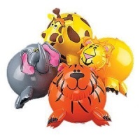 12-pack Inflatable Jungle Animal Shaped Beach Balls 12-pack Inflatable Jungle Animal Shaped Beach Balls