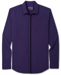 Look sharp in this stylish slim fit button down shirt by American Rag. Look sharp in this stylish slim fit button down shirt by American Rag.