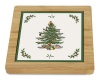 Spode Christmas Tree Bamboo Trivet, 7-1/2-Inch