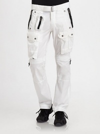 Rendered in a breathable cotton-nylon blend, this sporty convertible pant can be dually worn as a short with an easy zip of the leg to accommodate any excursion in perfect comfort.Belted waist with roller buckleZip flyZippered side slash, back flap pocketsOversized snap-flap pocketsInseam, about 3175% cotton/25% nylonMachine washImported