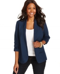 Lend sophistication to your causal style with NY Collection's plus size blazer. Lend sophistication to your causal style with NY Collection's plus size blazer.