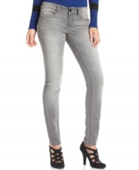 Ditch your standard blue jeans for Indigo Rein's skinnies! The gray wash and subtle fade make this pair of five-pocket denim a cool match to your sweaters and tees. Ditch your standard blue jeans for Indigo Rein's skinnies! The gray wash and subtle fade make this pair of five-pocket denim a cool match to your sweaters and tees.