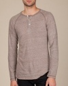 Alternative Unisex 4.4 oz. Long-Sleeve Raglan Henley - ECO BROWN - SMALL