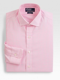 A modern look, handsomely tailored in crisp cotton twill and finished with a classic gingham check print.ButtonfrontModerate spread collarCottonMachine washImported A modern look, handsomely tailored in crisp cotton twill and finished with a classic gingham check print.ButtonfrontModerate spread collarCottonMachine washImported